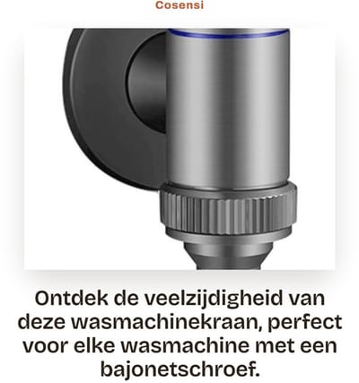 Dailygoods- Wasmachinekraan Messing - Hoekventiel - Connector - Waterstop - G1/2/G3/4 - Duurzaam en veelzijdig - Waterkraan