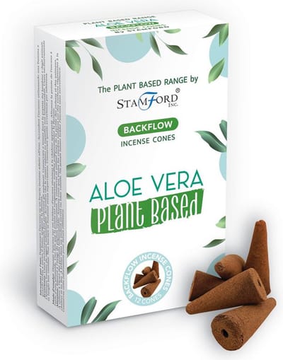Backflow Wierook Kegels - Aloë Vera - Plant Based - Plantaardig - Incense Cones - Voor Wierook Waterval - Vegan - Duurzaam - 12 Stuks