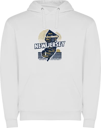 Witte Wanna have hoodie voor de echte Amerika liefhebber USA Amerikaanse / Verenigde Staten de staat New Jersey Print Full Color Color merk Roly maat S