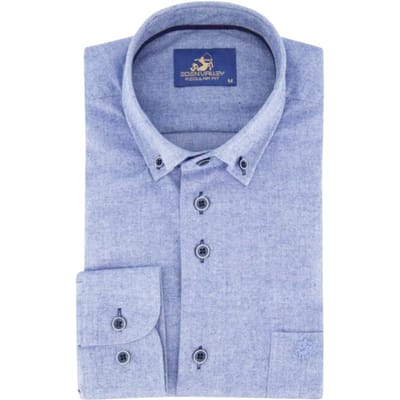 Eden Valley - Lange mouw overhemd - Heren - XL - Blauw - Katoen - 515020 Regular fit