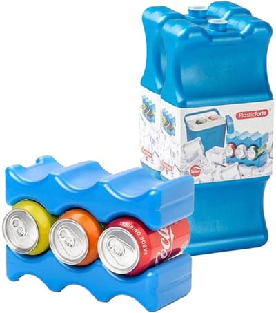 Plasticforte Koelelementen voor blikjes - 22 x 9 cm - 2x - blauw - blikken koelelement