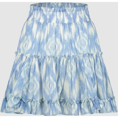 Circle of Trust Rocky Skirt Indigo Batik Maat: XS | Mini Rokken Outlet | Dames | Blauw