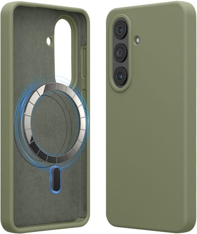 kwmobile telefoonhoesje geschikt voor Samsung Galaxy S26 - Hoesje met magneet compatibel met MagSafe - Smartphone case in grijsgroen