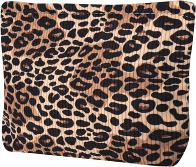 Stijlvolle Make-up Tas voor Vrouwen met Strik - Kleine Make-up Bag voor Wallet en Toilettas - Perfect voor Reizen en als Cadeau in Klassiek Bruin Luipaardprint