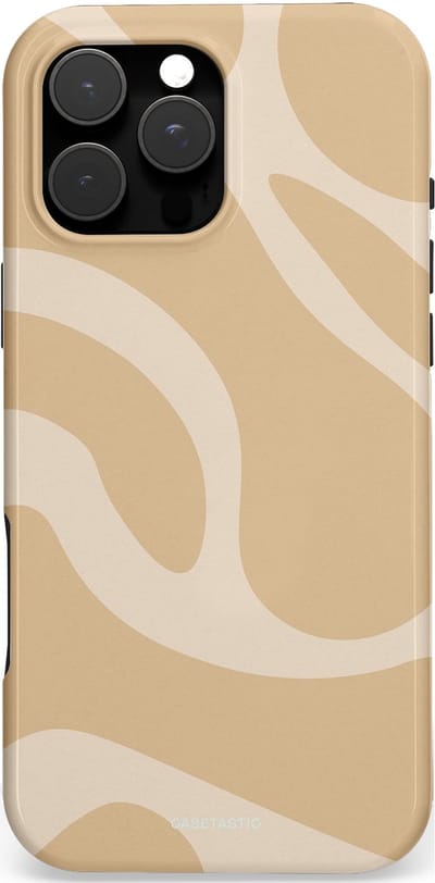 Casetastic Hoesje Geschikt voor Apple iPhone 16 Pro Max Magsafe - Stijlvolle Beschermende Duo-layer Case - Aesthetic Beige Wave Clean Girl