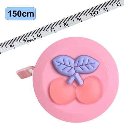 Rolmaat Cartoon - Meetlint Lichaam - Lichaam Meter - Meetband - Klussen Meetlint - Lintmeter - Hobby Meetlint - Uittrekbaar - 150cm - Roze - Kersen Blauw/Roze
