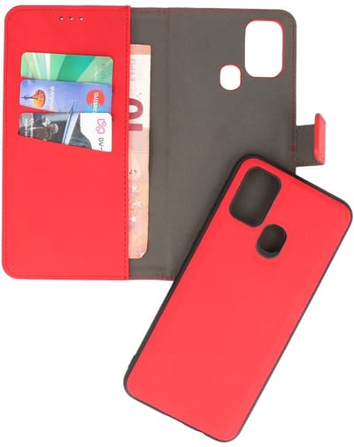 2 in 1 Book Case Telefoonhoesje - Hoesje Geschikt voor Samsung Galaxy A21s - Rood