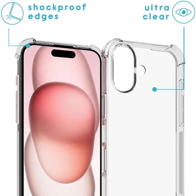 imoshion Hoesje - Geschikt voor Apple iPhone 16 - Backcover met koord - Zwart