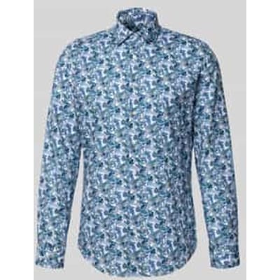Slim fit zakelijk overhemd van katoen met kentkraag
