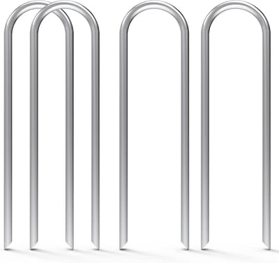 MySit 100 stuks verzinkt 6 inch tuinpalen Heavy Duty 11 gauge U-vormige nietjes hekken druppelirrigatie vastzetten haringen voor het verankeren van gazondruppelaars Soaker-slang, draad, landschapsstof