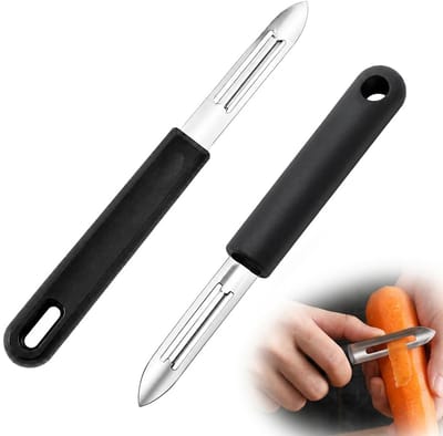 Set van 2 roestvrijstalen dunschillers, dubbel lemmet, aardappelschiller en groenteschiller, perfect voor aardappelen - ShopVlot