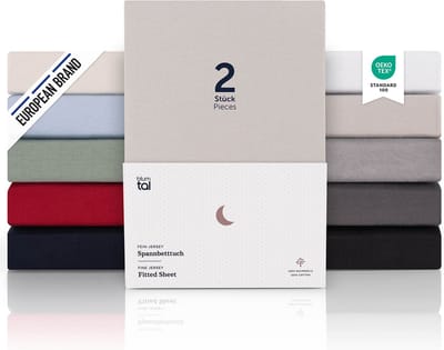 Blumtal Hoeslaken Premium Jersey - 100 x 200 cm - tot 25 cm Matrashoogte - Moonlight Grey - 100% Katoen - Set van 2