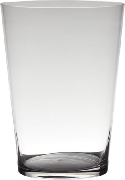 Hakbijl Glass Vaas - conisch - transparant - 30 x 22 cm - glas - bloemenvaas
