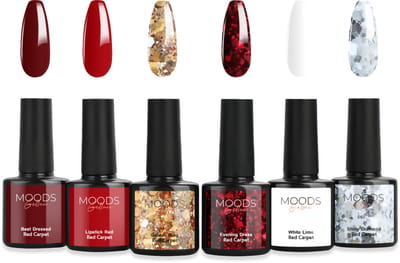 Moods Gellac 6-delige Set - Gel Nagellak - 8ML - Red Carpet Edition - Gellac - Nagels - Gellak Starterspakket - Kerst Kleuren - HEMA- & TPO-vrij