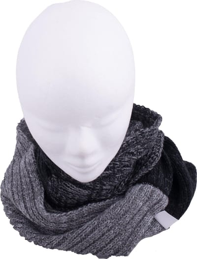 Ronde Kinder Sjaal | Loop Sjaal, Zwart - Grijs, 50 x 28 cm.