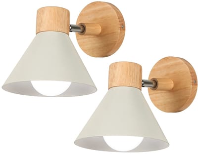 2 Stuks Wandlamp Moderne Binnen E27 Wandverlichting Verstelbare voor Slaapkamer Woonkamer Gang Wit
