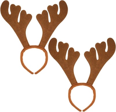 Rendier diadeems - 2x - bruin - 32 x 31 cm - polyester - kerst haarband