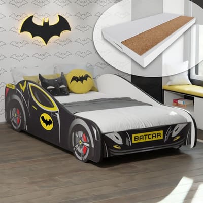 Autobed Kinderen - Speelgoedbed Formule - Veilig Slapen - Inclusief Matras - 80x160 cm - Zwart