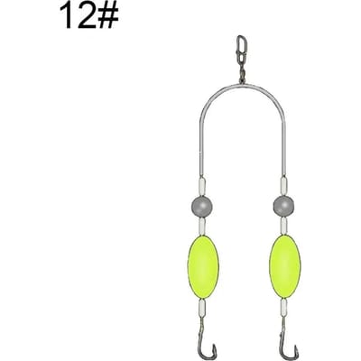 5 Stuks Dubbele Omgekeerde Haken Vislijn Soepel Werpen Anti-Knoop Hangaasbestendig Split Haak Lijn Zoetwater Zoutwater Jiggen Visaccessoires 1PCS-#12
