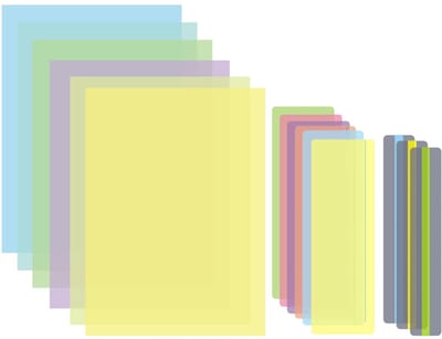 Dyslexie Overlays - Leeshulpmiddelen Strips - Visuele Stress Verminderen - Gekleurde Leeslinialen - 297 x 32 cm - Diverse Kleuren