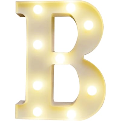 Alfabet LED's Licht Staande Letters Bord met Bollen Nachtlamp Warm Wit Constant Helder Licht Effect 2 * AA Cell Operated IP54 Waterbestendigheid B