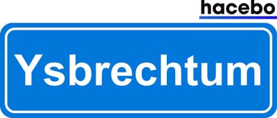 Hacebo - Plaatsnaam Sticker - 29x10 CM - Ysbrechtum sticker - Verkeersborden sticker - grappige cadeaus - Ysbrechtum