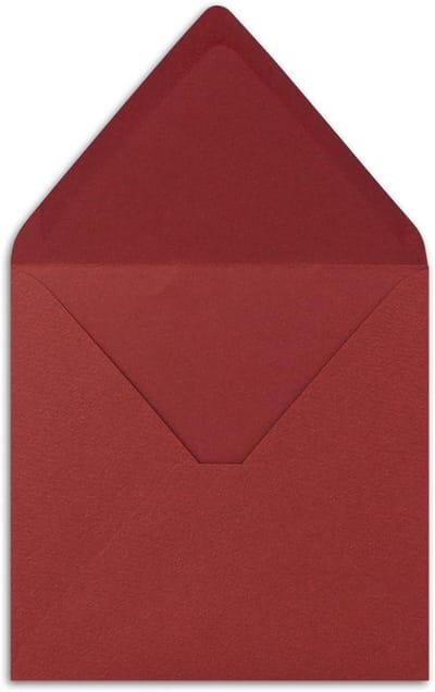 Vierkante Enveloppen - Postenvelop Kerst - Kerstkaarten Versturen - Puntige Klep Natlijm - 14 x 14 cm - Donkerrood