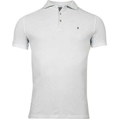 Thomas Maine Polo Faux-Uni Pigmend Dyed Enzyme Washed Piqué Licht Blauw / male