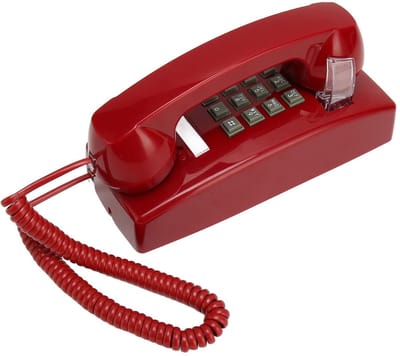 Dailygoods- Wandtelefoon Retro - Vaste Telefoon met Snoer - Volumeregeling - Mechanische Gong - Oproepnummerweergave - Vintage Stijl