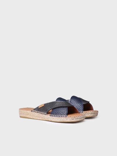 Dames espadrille zonder achterkant van leer | JESS-BG