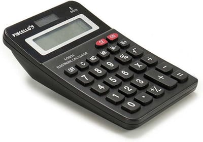 Pincello - Rekenmachine/Calculator - zwart - 10 x 14 cm - voor school of kantoor - Solar