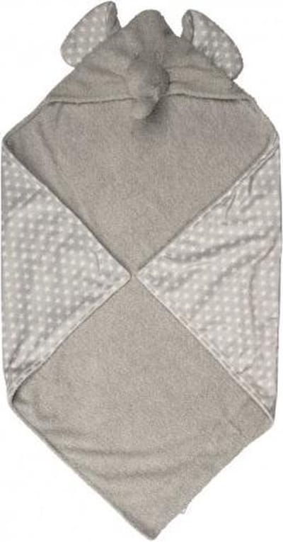 Bo Jungle - Badcape Baby Badstof - Fleece deken buitenkant - Dekentje kind - Handdoek - Wikkeldoek - Kraamcadeau - 75 x 75 cm - Met capuchon - Bathcape Zimbe de Olifant