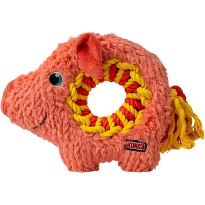 Pluche speelgoed voor honden Kong Ringaroos Pig