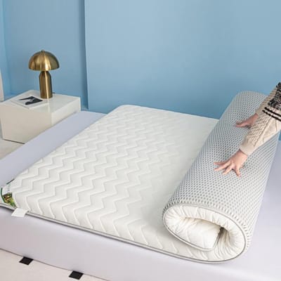 Japanse futon matras - Slaapmat oprolbaar - Comfortabel slapen - Ademend ontwerp - 80 x 180 cm - Wit
