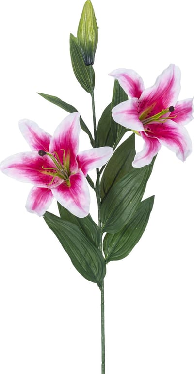 Easyplants | Kunstbloem Lelie 85 cm roze | Zijde | Nepbloemen | roze | Onderhoudsvrij | Kant-en-klaar