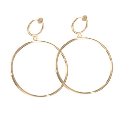 Klem oorringen - goudkleurig - 6 cm - geen gaatje- Charme Bijoux