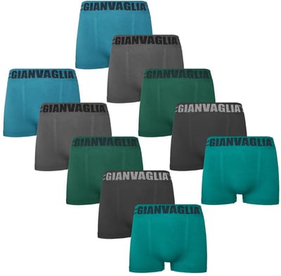 Gianvaglia 10-Pack naadloze heren boxershorts - Multipack goedkope heren onderbroeken - M/L