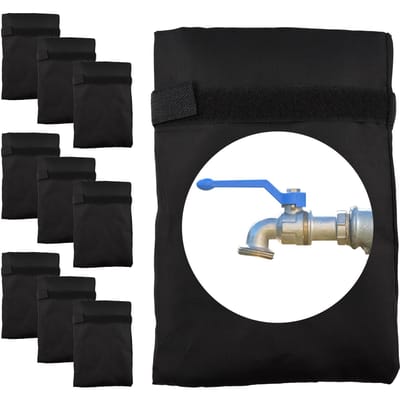 Lot de 10 Housses de Robinet Extérieur pour Protection contre le Gel en Hiver Épaississement Amélioré 16x20cm/6.3x7.8in noir
