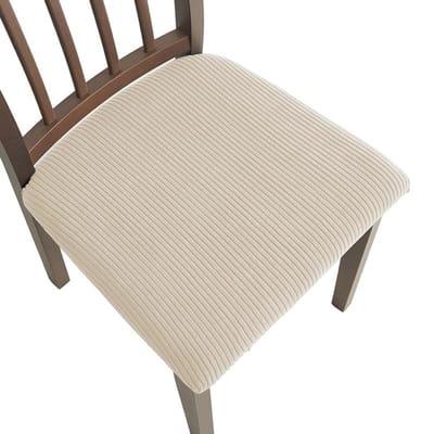 1/2/4/6 pièces Housse de siège de chaise Jacquard Salle à manger Chaises amovibles Protection Anti-saleté Housse de coussin de siège Cuisine Maison Funda Silla 1pc beige