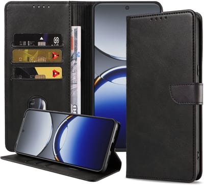 Geschikt voor Oppo Find X8 Pro Telefoonhoesje Kunstleer met Magnetisch lipje en Pasjeshouder Book Case met Klepje - Walletcase with Cardslot - Zwart - Smartphonica geschikt voor Oppo Find X8 Pro