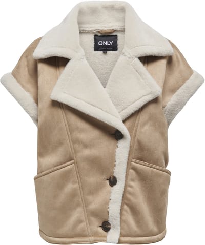 Only Jas Onlrosalique Bonded Waistcoat Otw 15330055 Tannin/pumice Sto Dames Maat - L