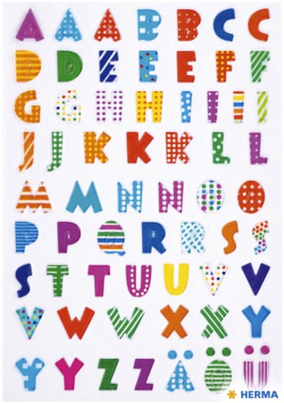 Etiket herma 6291 kleurrijke letters stone | 10 stuks