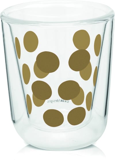 Zak!Designs Dotdot Espressobeker - Dubbelwandig - 7,5 cl - Goud