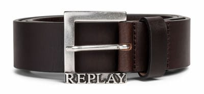 REPLAY Leren Riem Leather Belt W100 Puce Bruine
