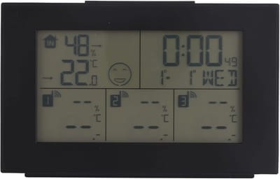 Digitale Weerklok - Weerstation Buitensensor - Temperatuur Vochtigheid - Drie Zenders Inbegrepen - 9.7x15.2x4.5 cm