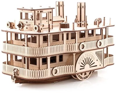 Eco Wood Art Modelbouwpakket River Princess Stoomboot - 3D Puzzel - Miniatuur Bouwpakket Volwassenen - DIY - Knutselen - Hout