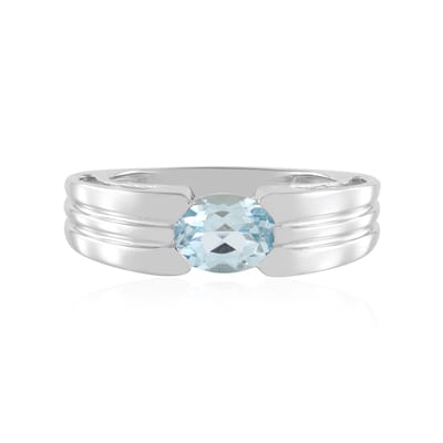 Cavill - Zilveren ring met hemelblauwe topaas 1,321 ct ovaal - 925 Sterling zilver geplatineerd - elegant dames sieraad - Braziliaanse edelsteen