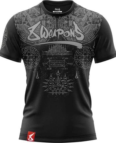 8 WEAPONS Muay Thai T-Shirt T Yantra Zwart Grijs - S