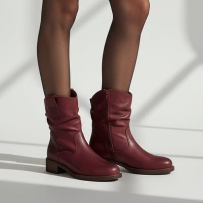 Cellini Plooi Enkellaarsjes rood Nubuck - Maat 40