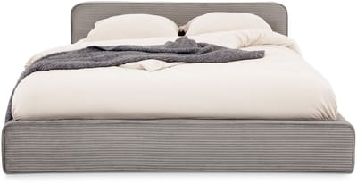 Gestoffeerd bed CURSIO 140x200 cm met lattenbodem – grijs